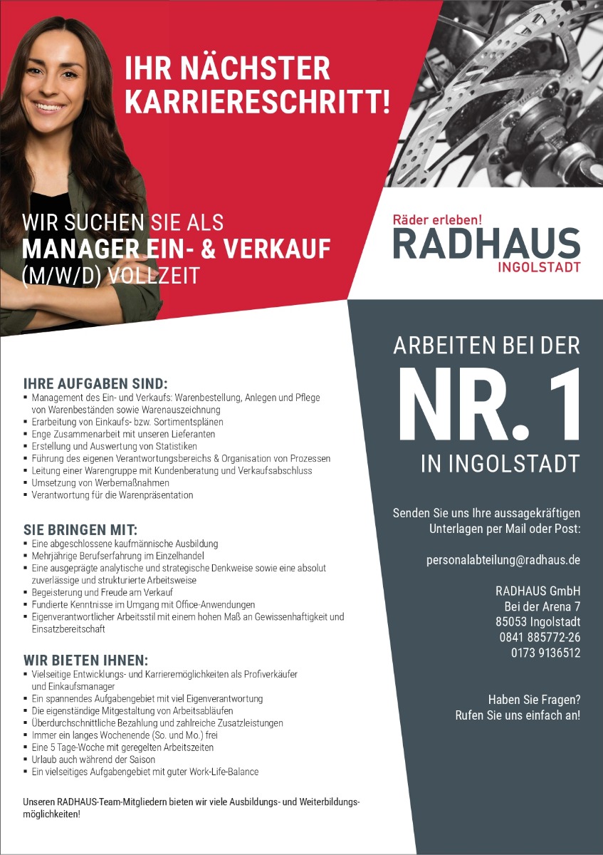 Manager Ein- & Verkauf RADHAUS Ingolstadt