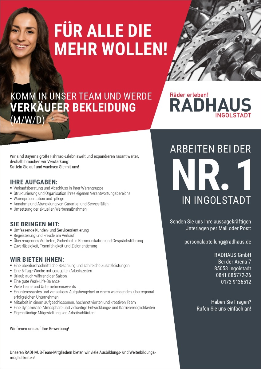 Job als Abteilungsleiter RADHAUS Ingolstadt