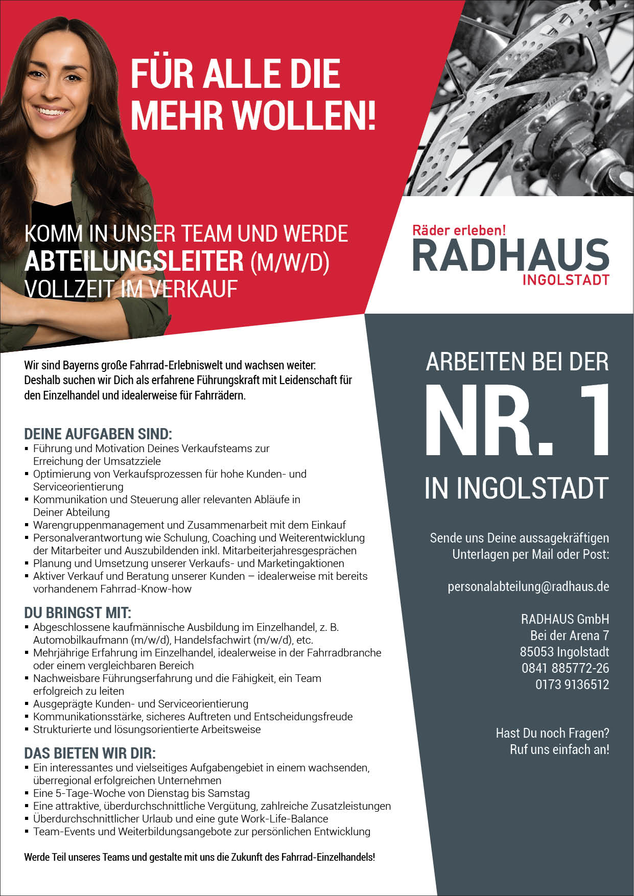 Job als Personalsachbearbeiter RADHAUS Ingolstadt